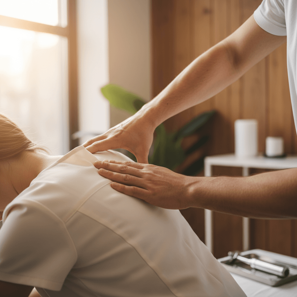 Chiropractor performing adjustment